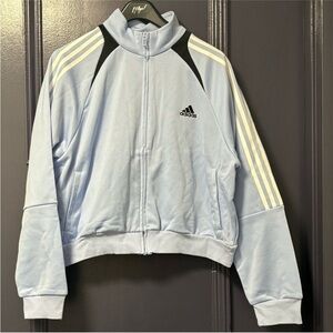 Adidas Cropped Jacket Athleticc Full Zip Blue White XL